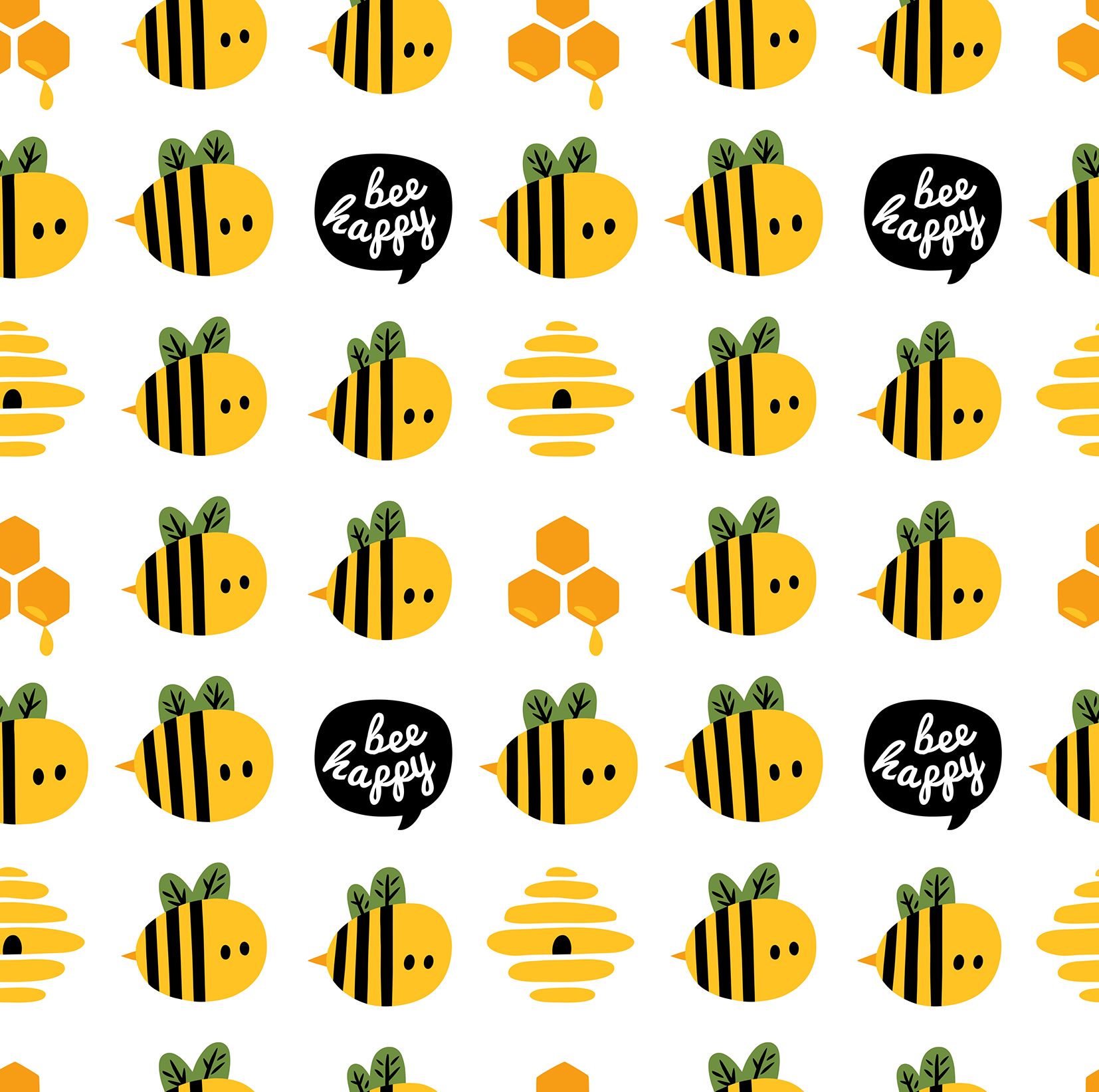 Popeline biologique GOTS · Bee Happy · Exclusivité Cousu Bio